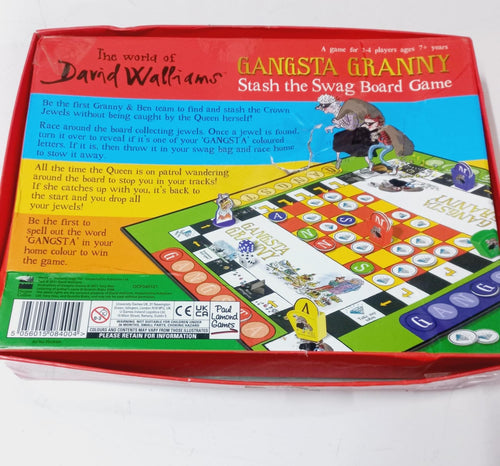 David Walliams Gangsta Granny Stash the Swag Board Game
