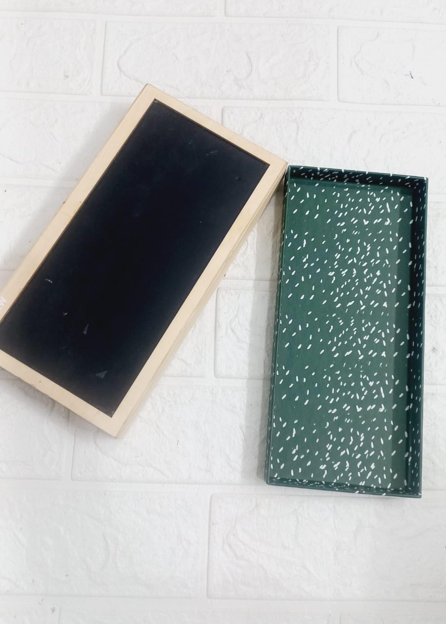 Mini Wooden Chalkboard Slate Set with Storage Box